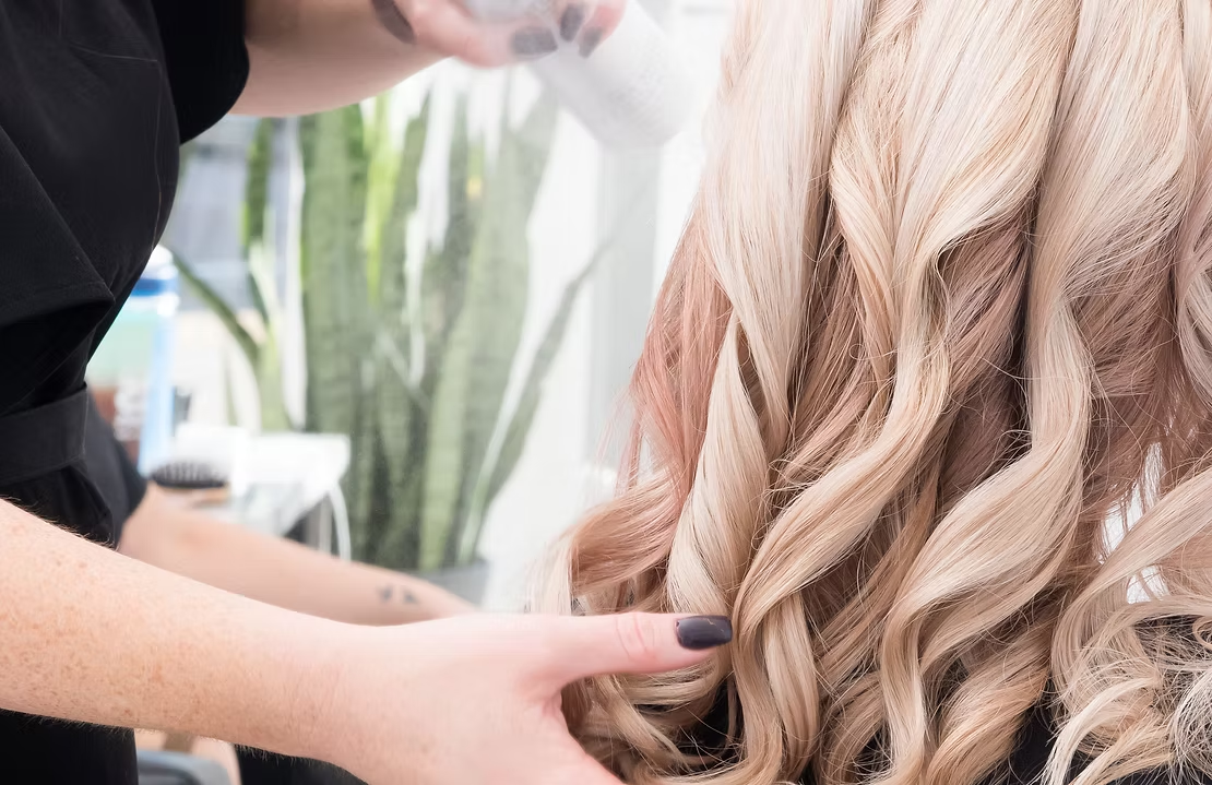 Hair styling station at Karmaic Beauty Newport, KY